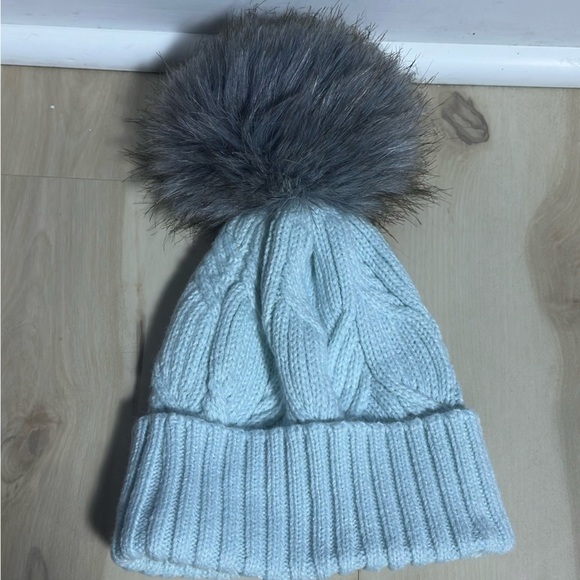 THE NORTH FACE CABLE MINNA YOUTH JUNIOR BEANIE WINDMILL BLUE HAT ONE SIZE - Picture 4 of 6